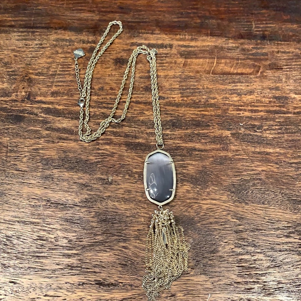 Kendra Scott Rayne Necklace Gold and Grey